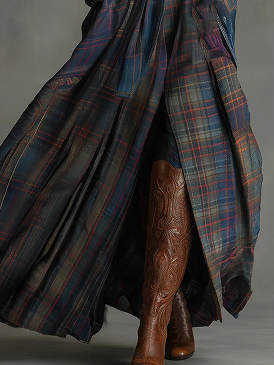 Edurne ║ Vestido maxi en ante azul