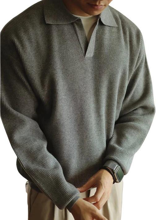 Adrián | Jersey tipo polo de punto casual
